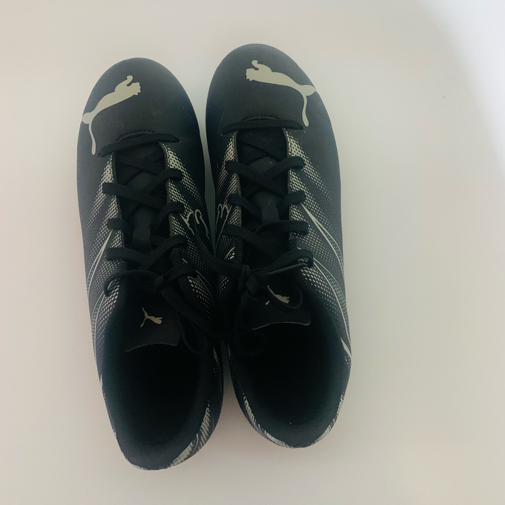 Puma Boys Black and White Cleats